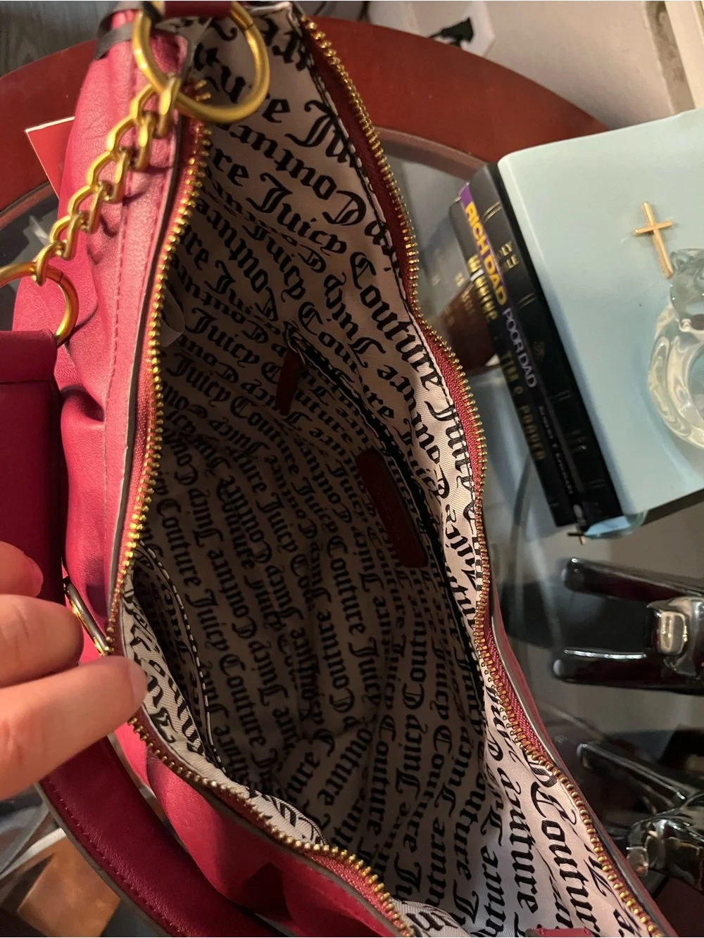 Juicy Couture Cranberry leather hobo bag